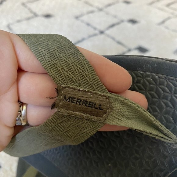Merrell Lichen Breakwater Thong Flip Flops Sandals Green Size 13 J034357 Vibram - Picture 8 of 9